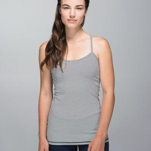 Lululemon power y tank luon‎ hyper stripe black ghost Women's Size 6